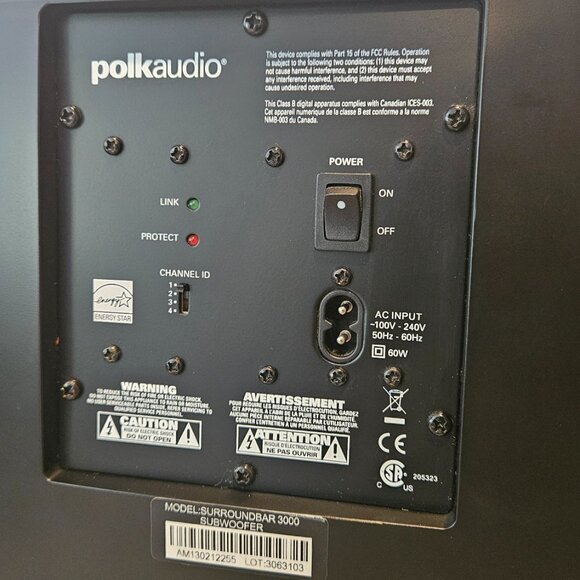 Polk Audio SurroundBar 3000 Wireless Sub - Picture 5 of 9